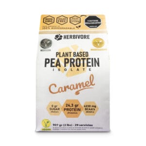 Proteína aislada de arveja herbivore protein sabor caramelo