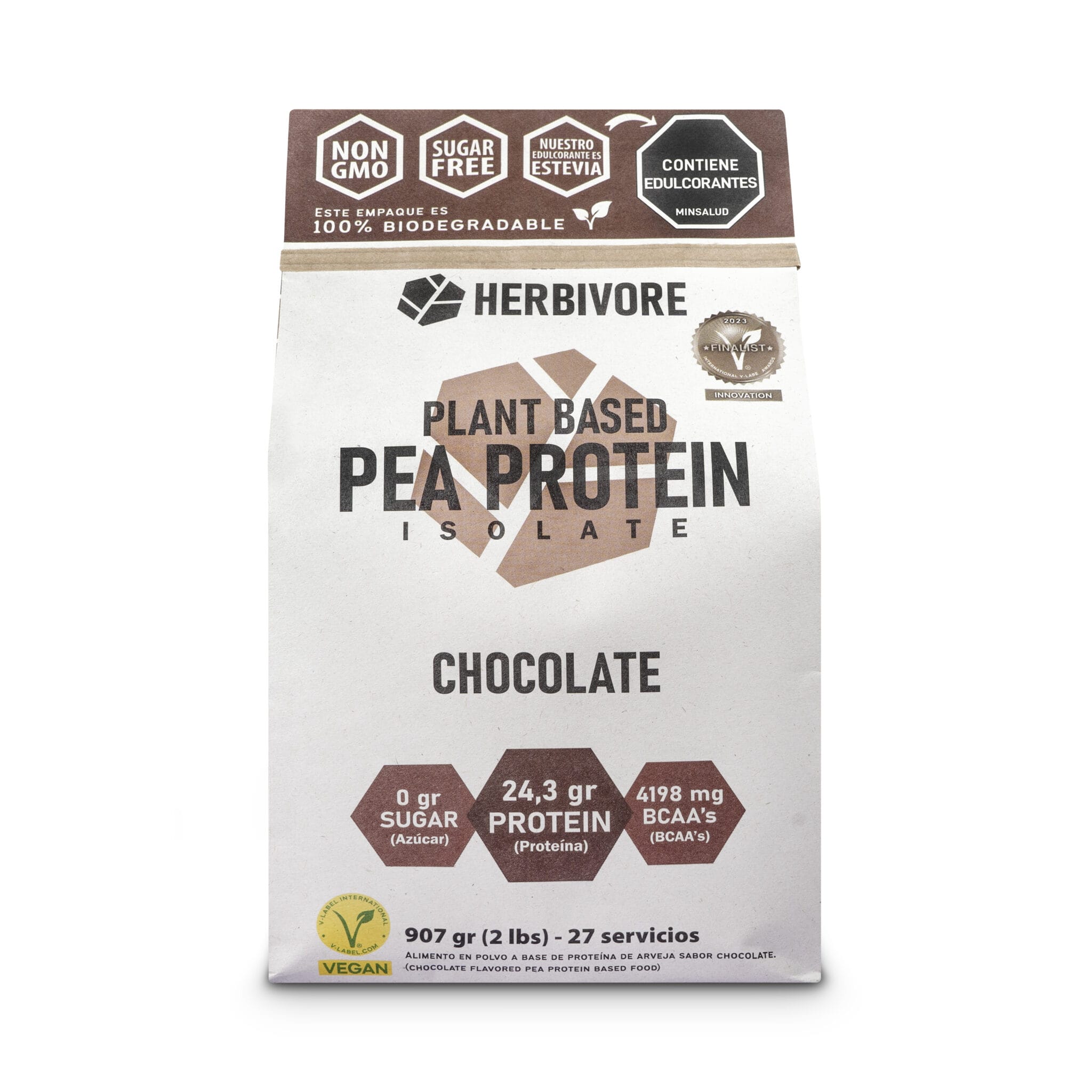 ProteĆna aislada de arveja herbivore protein sabor chocolate
