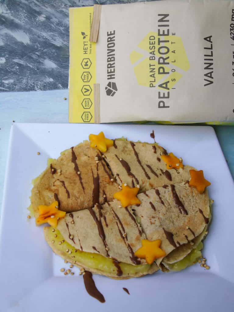 Crepes de vainilla harina de almendras y proteina x Crepes de vainilla harina de almendras y proteína