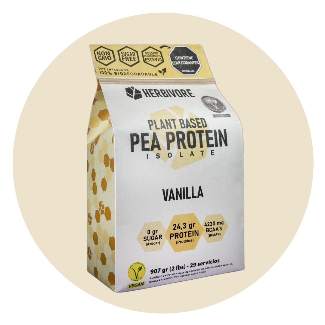 ProteĆna aislada de arveja herbivore protein sabor vainilla