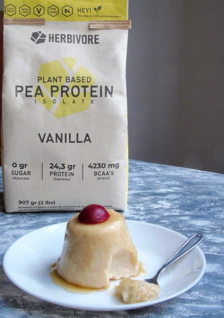 Pudding de vainilla alto en proteína