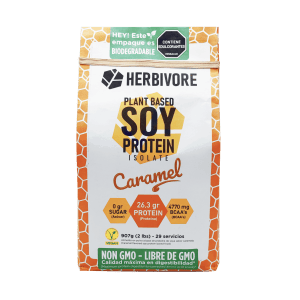 Proteína aislada de soya herbivore protein sabor caramelo