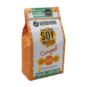 Proteína aislada de soya herbivore protein sabor caramelo