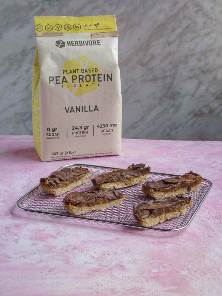 Millionaire's bar - barritas de caramelo altas en proteína