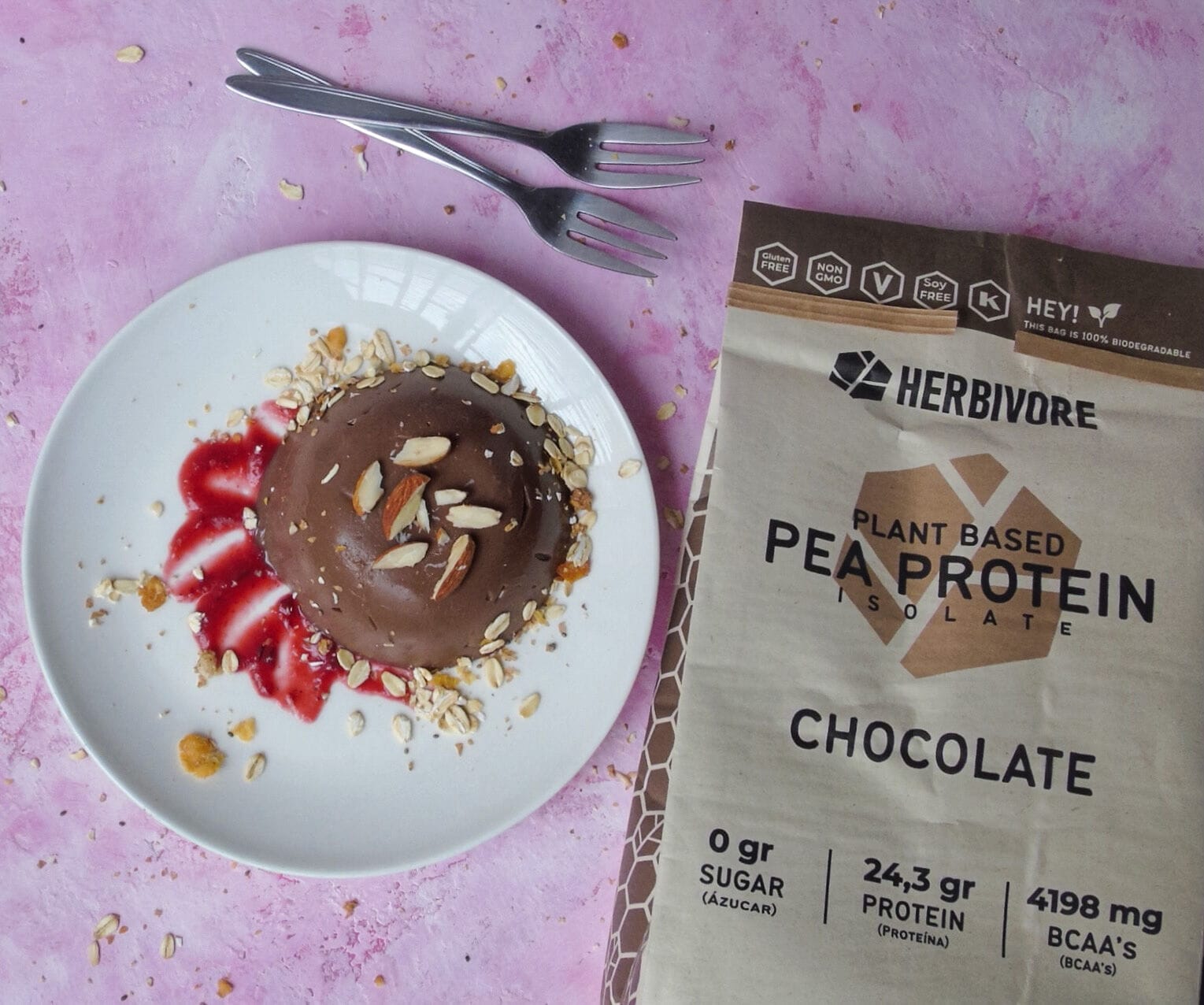 Pudin de chocolate y proteína