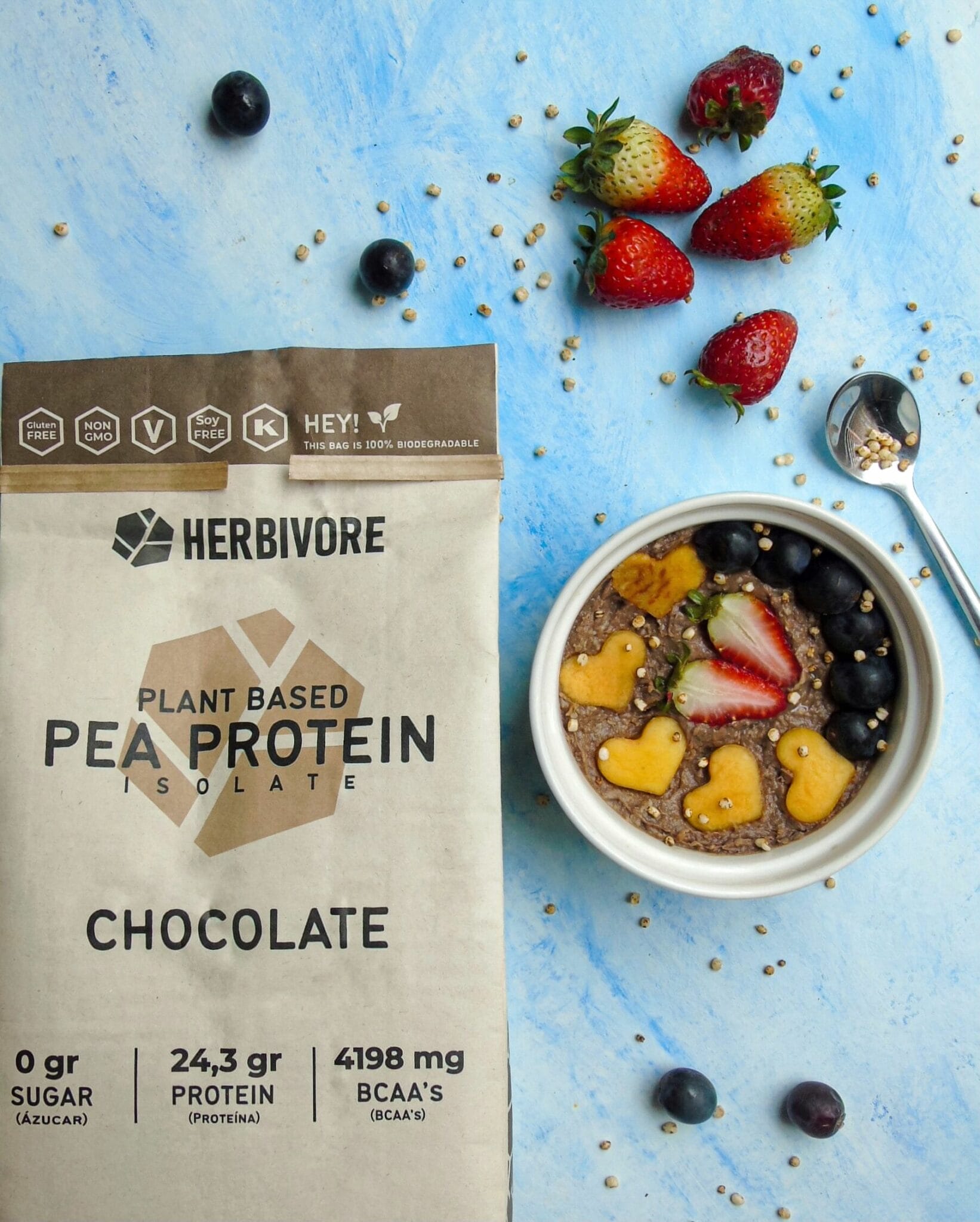 Porridge de avena sabor pan de banano y chocolate, alto en proteína